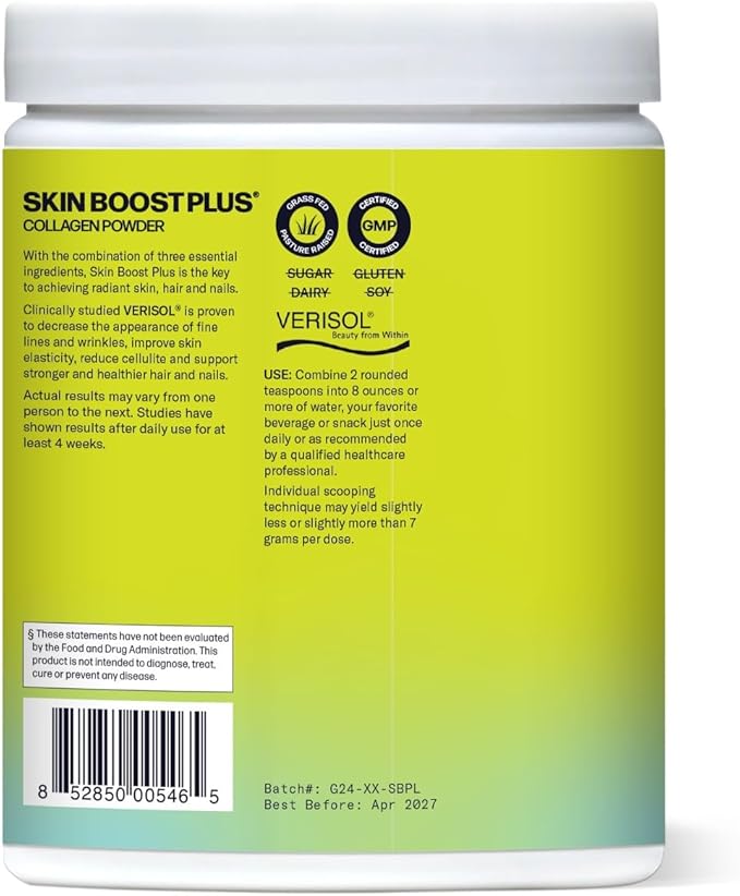 Sparkle Wellness Skin Boost Plus (Mixed Berry) [50-Serves] | Collagen Powder Supplement with VERISOL Bioactive Hydrolyzed Collagen Peptides, Vitamin C & Hyaluronic Acid to Improve Skin Elasticity