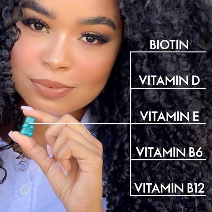 Sugarbear Hair Vitamin Gummy 4 Month Supply Extra Strength Biotin 6000mcg, Growth for Men & Women, Vegan Vitamin B12, MSM, Inositol, Omega 3, Elderberry, Certified Kosher, Halal, Cruelty-Free