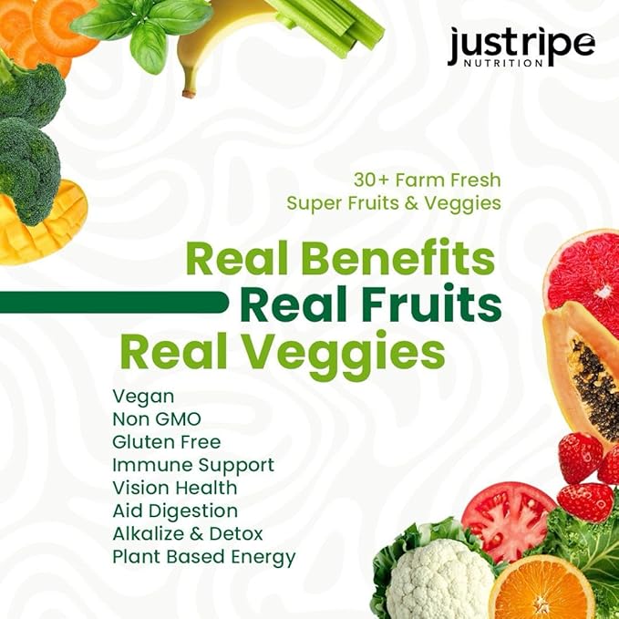 Fruits and Veggies Supplement - 90 Fruit and 90 Veggies Capsules (2 Pack) - 100% Whole Natural Superfood - Filled with Vitamins and Minerals - Supports Energy Levels - Made