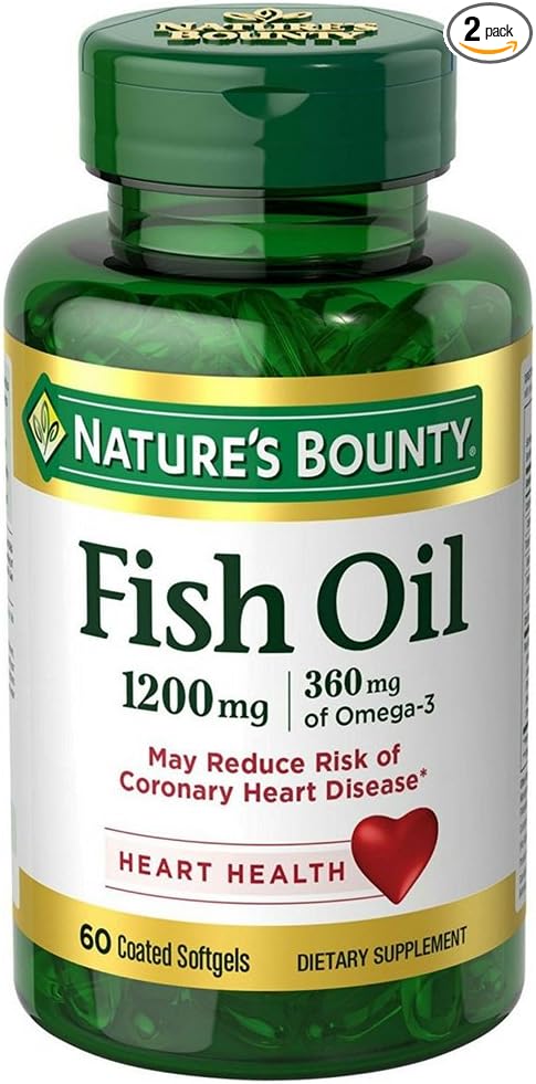 Nature's Bounty Fish Oil, 1200mg, Softgels, 60 ea (Pack of 2)