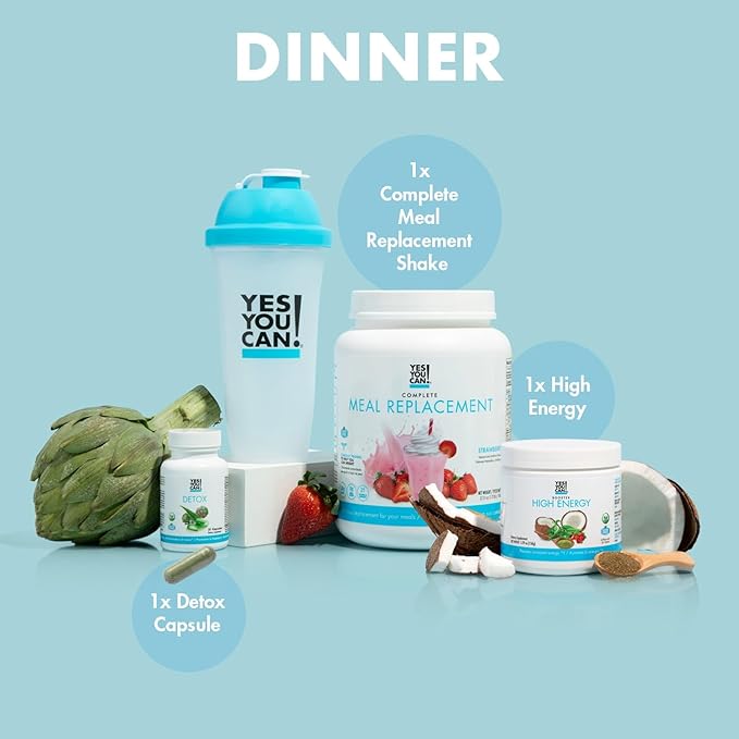 Yes You Can! Detox Plus Kit (Meal Replacement Chocolate, Aloe Vera Pineapple) - Complete Meal Replacement Powder, High Energy Shake Booster, Aloe Vera Detox Supplement, Health Transformation