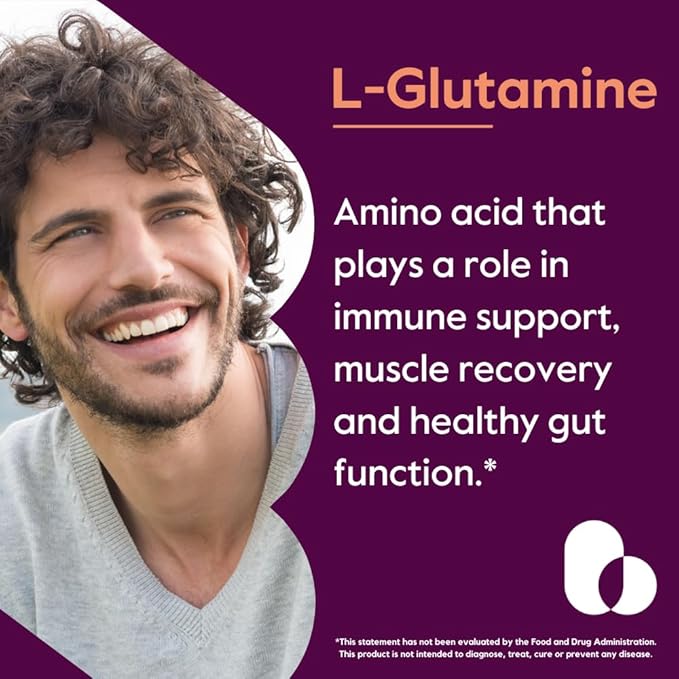 BESTVITE L-Glutamine 1000mg per Capsule (240 Capsules) - Free Form - No Stearates - No Fillers - Gluten Free - Non GMO - Pure L Glutamine Supplement - Maximum Strength Glutamine Capsules