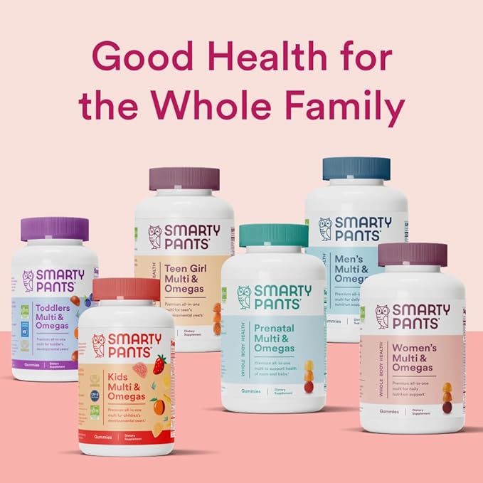 SmartyPants Women's Multivitamin Gummies: Omega 3 Fish Oil (EPA/DHA), Methylfolate, CoQ10, Vitamin D3, C, Vitamin B12, B6, Vitamin A, K & Zinc, Gluten Free, 180 Count (30 Day Supply)