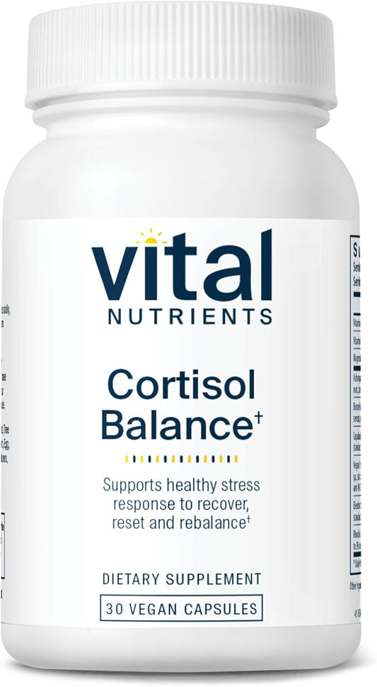 Vital Nutrients Cortisol Balance | Vegan Stress Relief Supplement | Cortisol Manager Supports Energy & Stress Levels | Ashwagandha & Magnesium for Relaxation | Gluten, Dairy, Soy Free | 30 Capsules