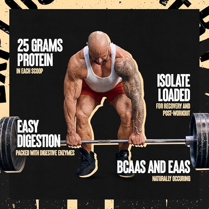 Animal Whey Isolate Protein Powder - Loaded for Pre & Post Workout Muscle Builder and Recovery with Digestive Enzymes for Men & Women - 25g Protein, Great Taste, Low Sugar - Chocolate 2 lbs