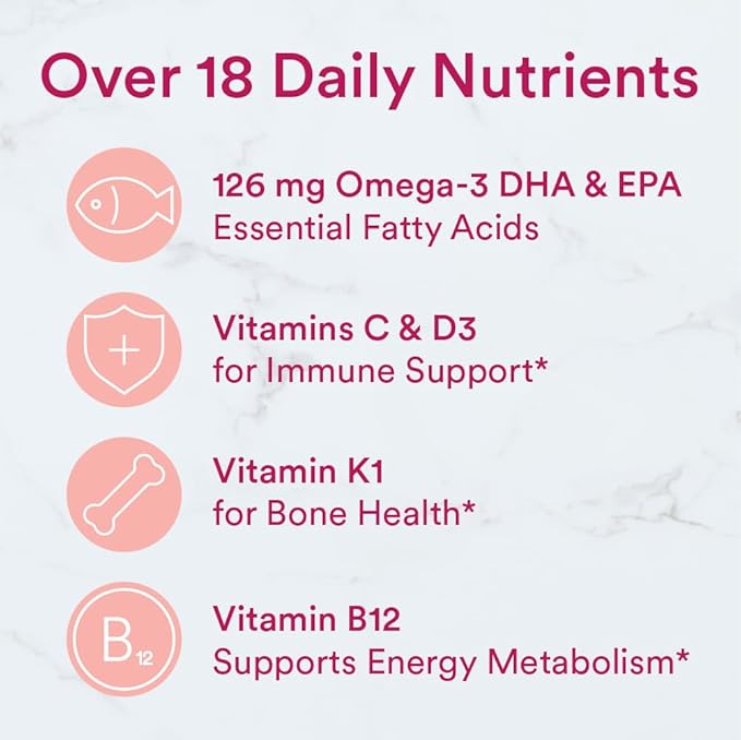 SmartyPants Women's Multivitamin Gummies: Omega 3 Fish Oil (EPA/DHA), Methylfolate, CoQ10, Vitamin D3, C, Vitamin B12, B6, Vitamin A, K & Zinc, Gluten Free, 120 Count (20 Day Supply)