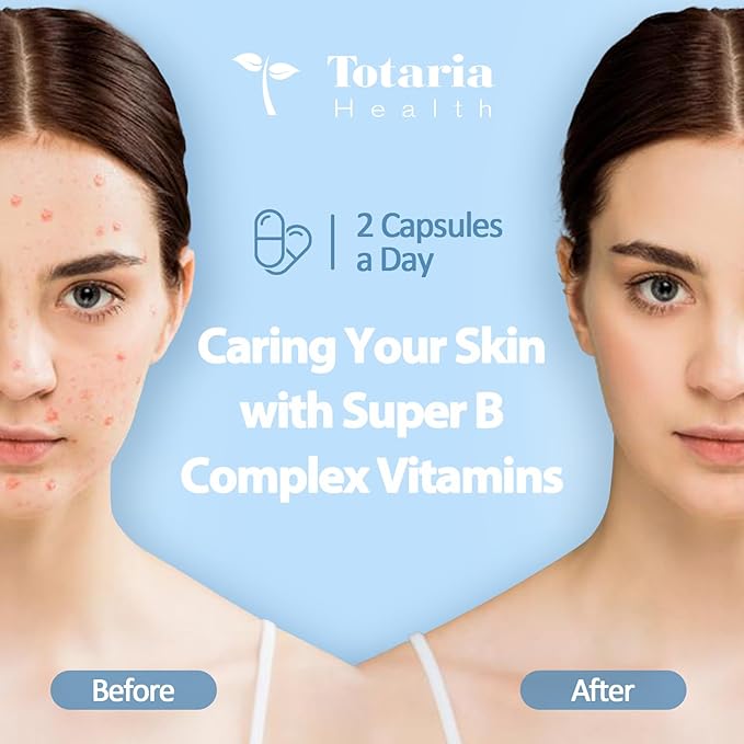13-in-1 Vitamin B Complex Plus with Vitamin B1, B2, B3 (Niacinamide), B4, B5, B6, B7 (Biotin), B8 (Inositol), B9 (Folate), B12, C, D3, K2 - Energy, Nerve, Immune, Skin Support - 120 Vegan Capsules