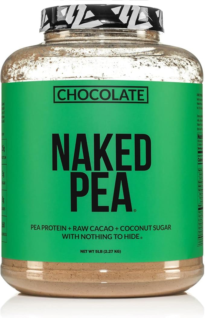 NAKED nutrition Chocolate Naked Pea Protein Isolate - 5Lb Bulk, Plant Based, Vegetarian & Vegan Protein. Easy To Digest, Non-Gmo, Gluten Free, Lactose Free, Soy Free