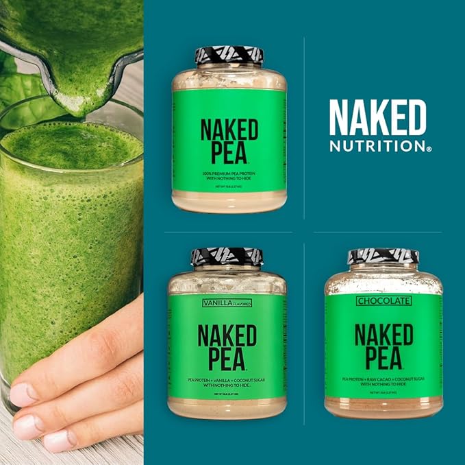 NAKED nutrition Chocolate Naked Pea Protein Isolate - 5Lb Bulk, Plant Based, Vegetarian & Vegan Protein. Easy To Digest, Non-Gmo, Gluten Free, Lactose Free, Soy Free