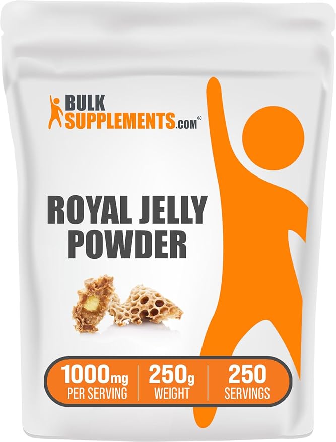 BulkSupplements.com Royal Jelly Powder - Royal Jelly Supplement, Royal Jelly 1000mg - for Immune Support, Gluten Free, 1000mg per Serving, 250g (8.8 oz) (Pack of 1)