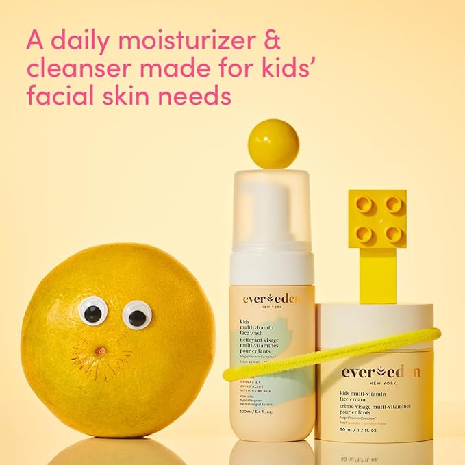 Evereden Kids Face Cream: Fresh Pomelo, 1.7 oz. | Kids Face Lotion | Clean and Non-Toxic Kids Face Moisturizer | Multi-Vitamin Skin Care for Kids