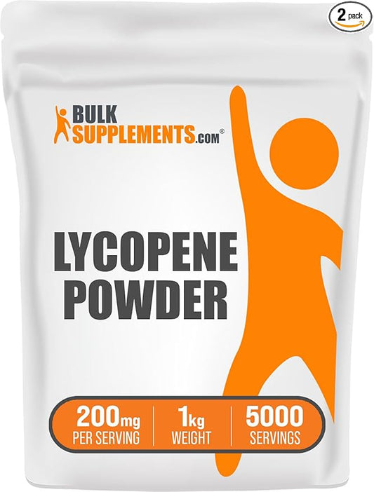 BulkSupplements.com Lycopene Powder - Lycopene Supplement, Lycopene 10mg - Antioxidants Supplement, Gluten Free, 200mg per Serving, 1kg (2.2 lbs) (Pack of 1)