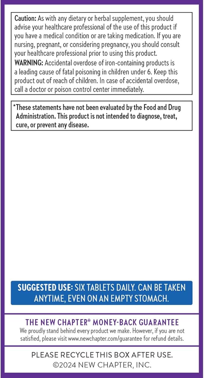 New Chapter Tiny Tabs Multivitamin with 20+ Nutrients for Immune, Cellular Energy & Stress Support, Including Vitamin D3 + B Vitamins, 192 Count