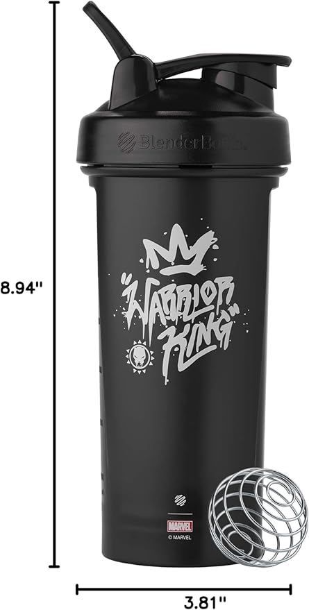 BlenderBottle Marvel Classic V2 Shaker Bottle Perfect for Protein Shakes and Pre Workout, 28-Ounce, Warrior King