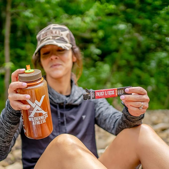 Wilderness Athlete - Energy & Focus | Energy Booster for Women & Men - Energy Drink Mix with Natural Caffeine - Low-Carb, Zero Sugar Energy Drink Powder - 30 Serving Energy Drink Tub (Wild Berry)