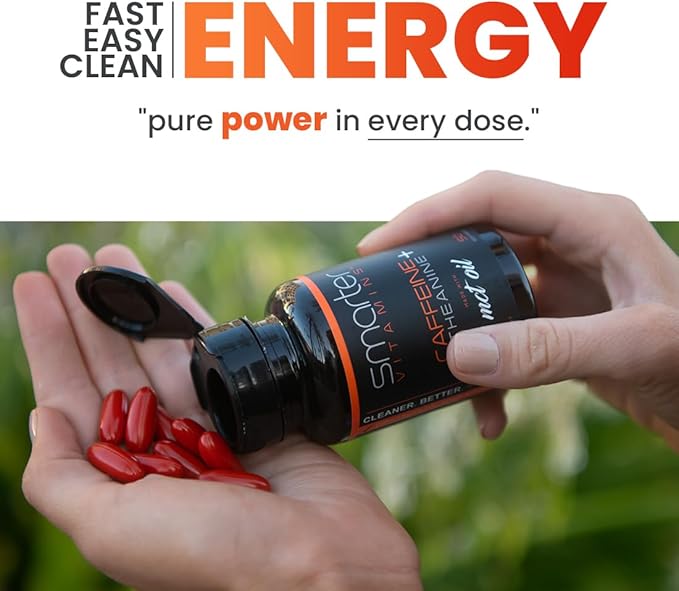 200mg Caffeine Pills - MCT Oil from 100% Coconuts + 100mg L-Theanine, Advanced Energy, Clean Focus and Perfect Clarity + All Natural Smooth Extended Release