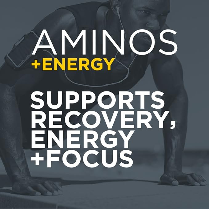 Aminos + Energy | Supports Recovery, Energy & Focus | 95mg of Caffeine, 0 Sugar & 60 Servings (Cool As Cucumber…Lime)