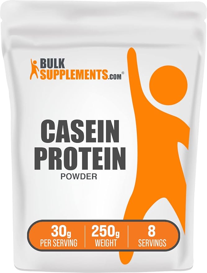 BulkSupplements.com Casein Protein Powder - Micellar Casein Powder, Protein Powder Casein, Casein Powder - Gluten Free & Soy Free, 30g per Serving, 250g (8.8 oz) (Pack of 1)