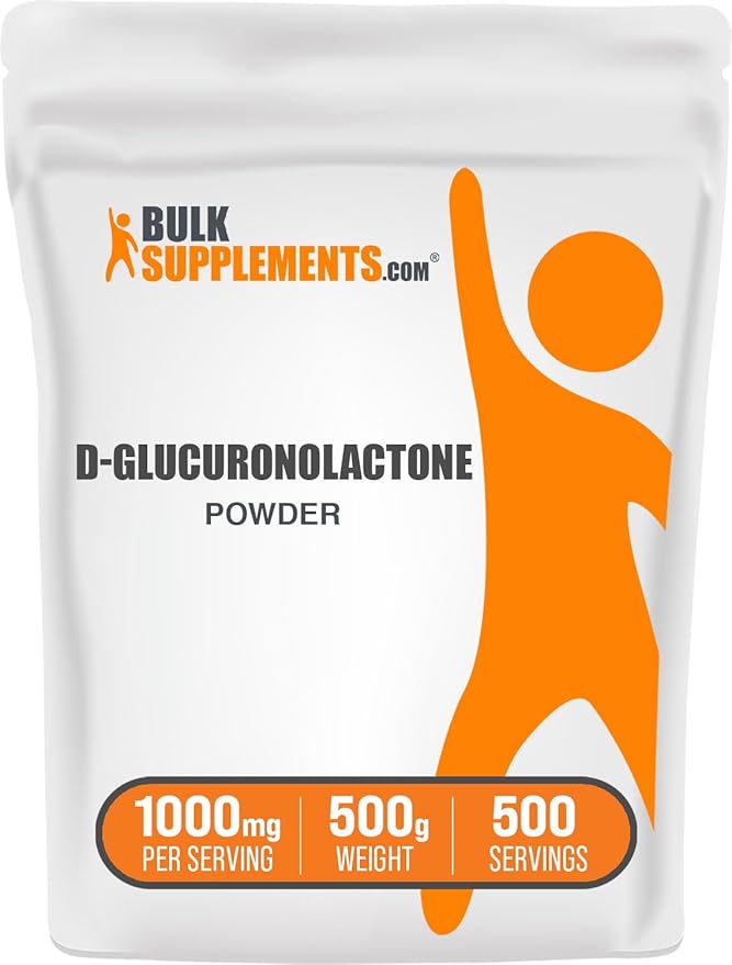 BulkSupplements.com Glucuronolactone Powder - as D-Glucuronolactone, for Energy Support, Glucuronolactone Supplement - Pure & Gluten Free, 1000mg per Serving, 500g (1.1 lbs) (Pack of 1)
