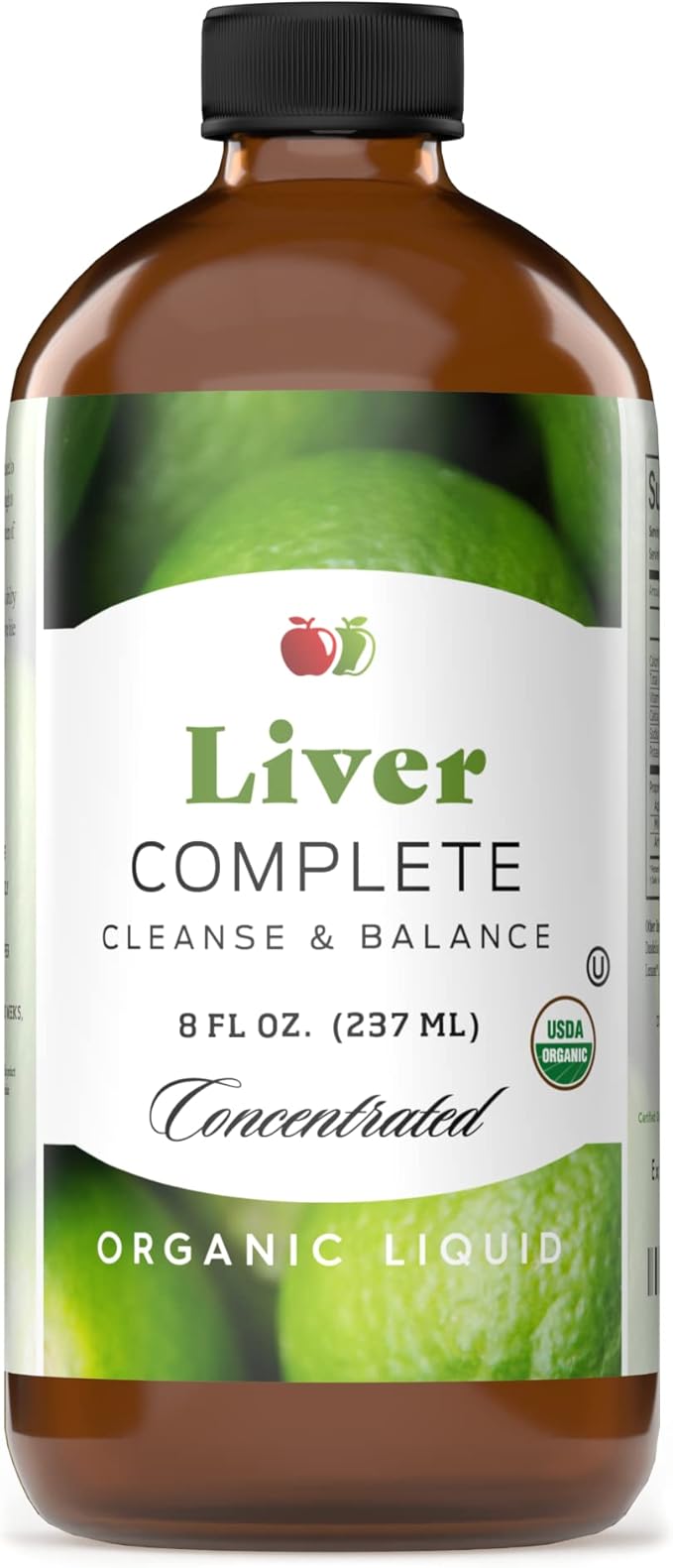 Liver Complete 8oz Organic Liquid Concentrate - Liver Cleanse & Digestive Bitters Vinegar Supplement
