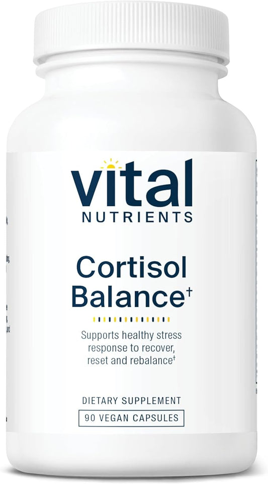 Vital Nutrients Cortisol Balance | Vegan Stress Relief Supplement | Cortisol Manager Supports Energy & Stress Levels | Ashwagandha & Magnesium for Relaxation | Gluten, Dairy, Soy Free | 90 Capsules