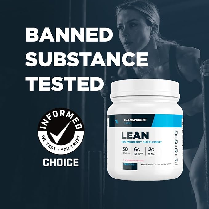 Transparent Labs Lean Pre-Workout - Body Recomposition Pre Workout for Men and Women with Acetyl L-Carnitine, Beta Alanine Powder, & PurCaf Organic Caffeine Powder - 30 Servings, Cherry Splash