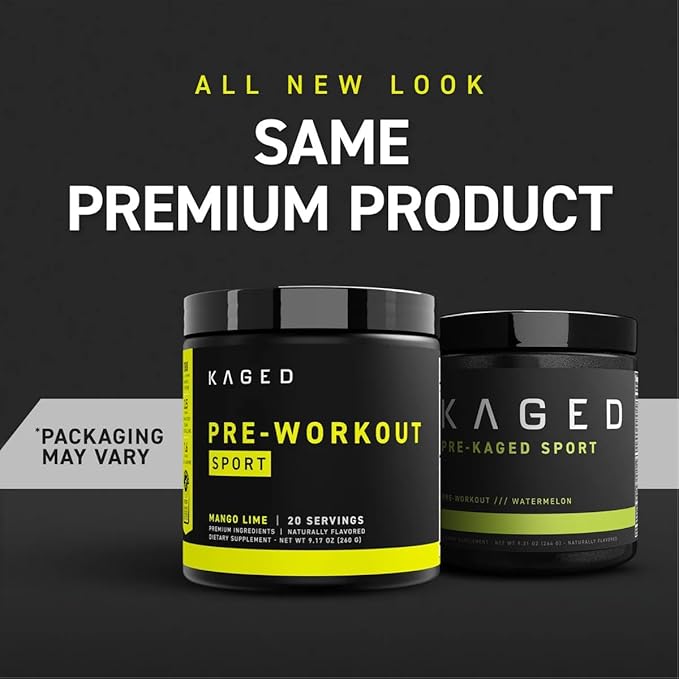 Kaged Pre-Kaged Sport Pre Workout Powder | Glacier Grape | Energy Supplement for Endurance | Cardio, Weightlifting Sports Drink | 20 Servings