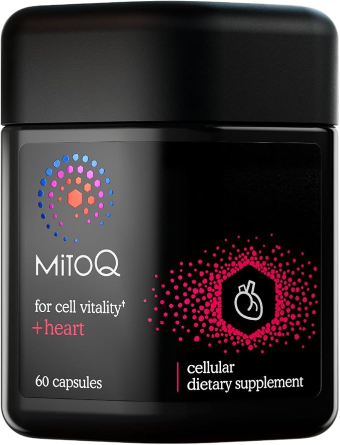 MitoQ +Heart Premium CoQ10 Antioxidant - Contains Mitoquinol Mesylate, Magnesium, L-Carnitine & Vitamin D3 - Supports Cardiovascular and Circulatory Health, & Cell Vitality (60 Capsules)