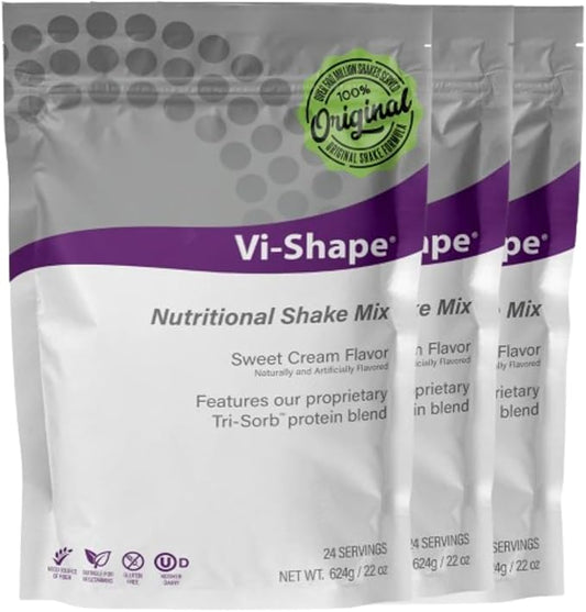 Vi Shape Original Nutritional Shake Mix Sweet Cream Flavor | 22oz (3 Bags, 72 Servings)
