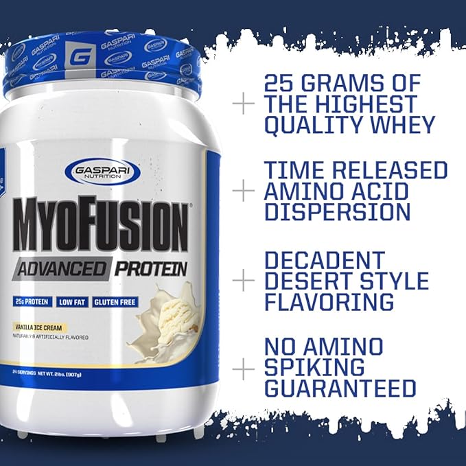 Gaspari Nutrition Myofusion Advanced Protein, Protein Blend with Whey Protein, Casein Protein and Isolate Protein, Low Fat and Gluten Free (2lbs, Chocolate)