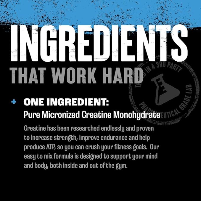Animal Micronized Creatine Monohydrate Powder - Delays Muscle Fatigue, Supports Muscle Growth, Endurance, ATP Production, Cognitive Function, Strength, and Recovery for Men & Women - Unflavored, 1000g