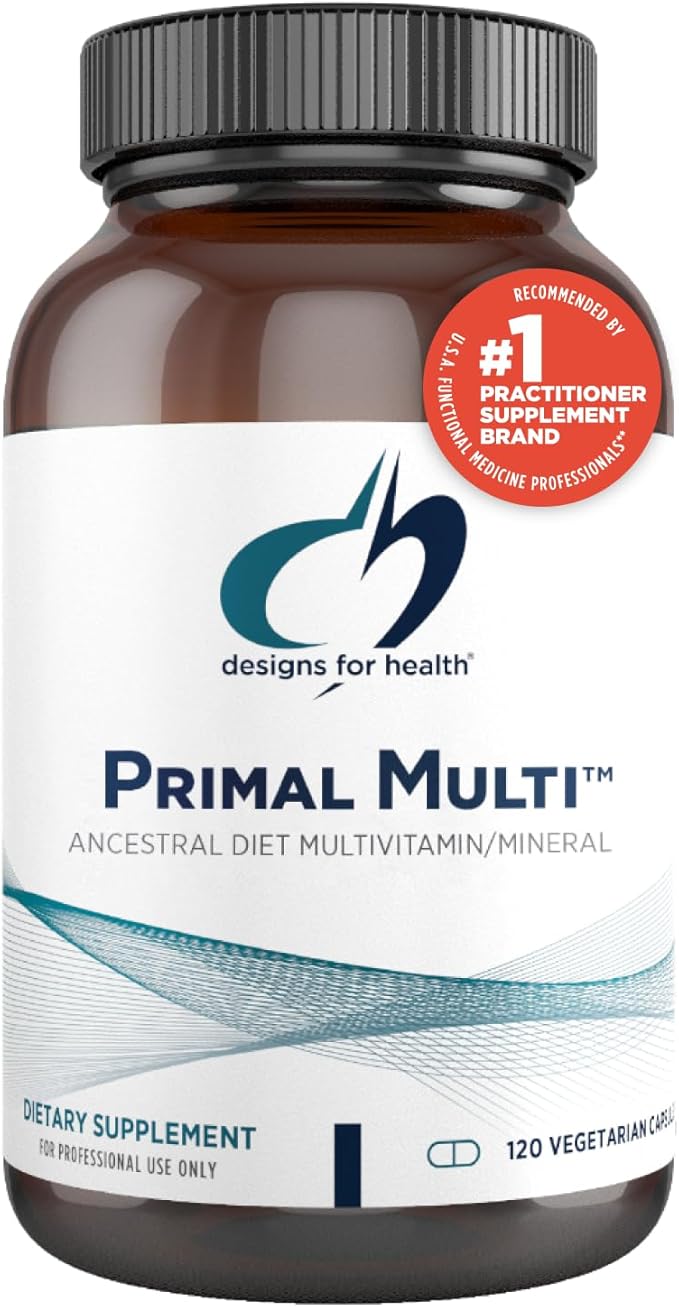 Designs for Health Primal Multi - Paleo-Friendly Multivitamin Supplement with Folate, Tocotrienols, Lutein + Broccoli Seed, Immune Support Vitamins D (2000 IU), C + Zinc (120 Capsules)