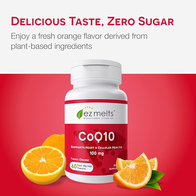 EZ Melts Dissolvable CoQ10 Supplement 100 mg, Sugar-Free, 2-Month Supply