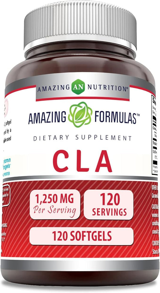 Amazing Formulas CLA | Conjugated Linoleic Acid Supplement | 1250 Mg | Softgels | Non-GMO | Gluten-Free | Made in USA (120 Count)