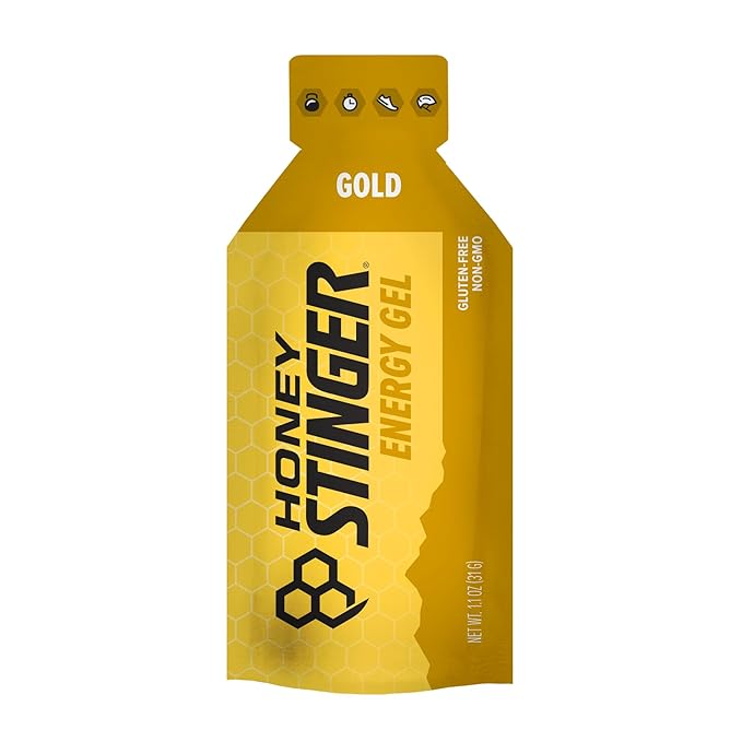 Honey Stinger Gold Energy Gel | Gluten Free & Caffeine Free | for Exercise, Running and Performance | Sports Nutrition for Home & Gym, Pre and Mid Workout | 24 Pack, 26.4 Ounce