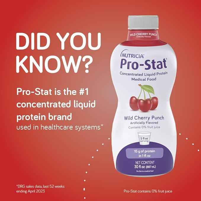 Pro-Stat Concentrated Liquid Protein Medical Food - Wild Cherry Punch, 30 Fl Oz Bottle (Case of 6)