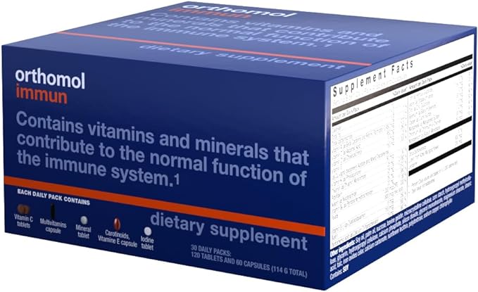 Orthomol Immun Tablet and Capsule, Immune Support Supplement, 30-Day Supply, Vitamins A, B, C, D, E, Zinc, Iodine