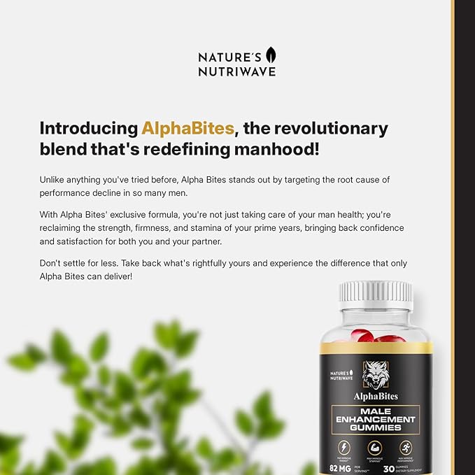 AlphaBites Gummies for Men Support Supplement - Original Formula, 30 Gummies, 2 Month Supply