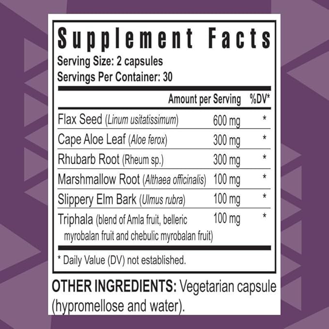 Youngevity Slender Fx™ Cleanse Fx™ - Super Colon Cleanse 15 Day - Natural Herb Blend - Flax Seed, Cape Aloe, Rhubarb Root, Triphala, Slippery Elm, Marshmallow Root - 60 Capsules (Pack of 4)