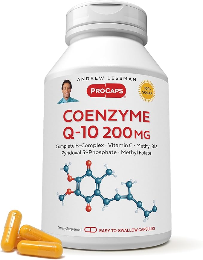 Andrew Lessman Coenzyme Q-10 200 mg 240 Capsules – Essential for Energy Production and Optimum Key Organ Function, Anti-Oxidant Support, Depleted by Aging, Plus B-Complex. Easy to Swallow Capsules