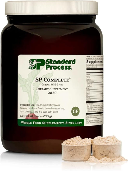 Standard Process SP Complete - Whole Food Nutrition with Amino Acids, Immune Support and Antioxidant Support with Rice Protein, Grapeseed Extract, and Choline - Vegetarian - 28 Ounce, 30 Servings