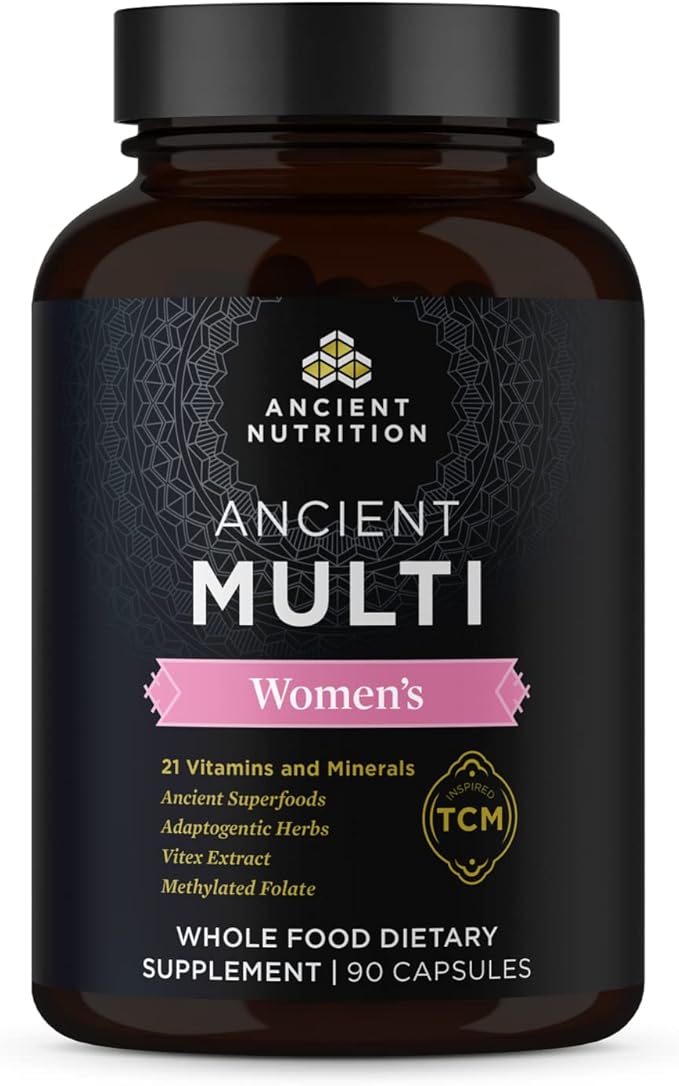 Ancient Nutrition Multivitamin for Women, Multi Women's, Vitamin D, C, B12, Zinc, Magnesium, Supports Healthy Immune System and Bone Health, 90 Ct
