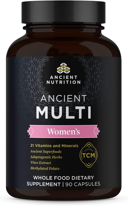 Ancient Nutrition Multivitamin for Women, Multi Women's, Vitamin D, C, B12, Zinc, Magnesium, Supports Healthy Immune System and Bone Health, 90 Ct