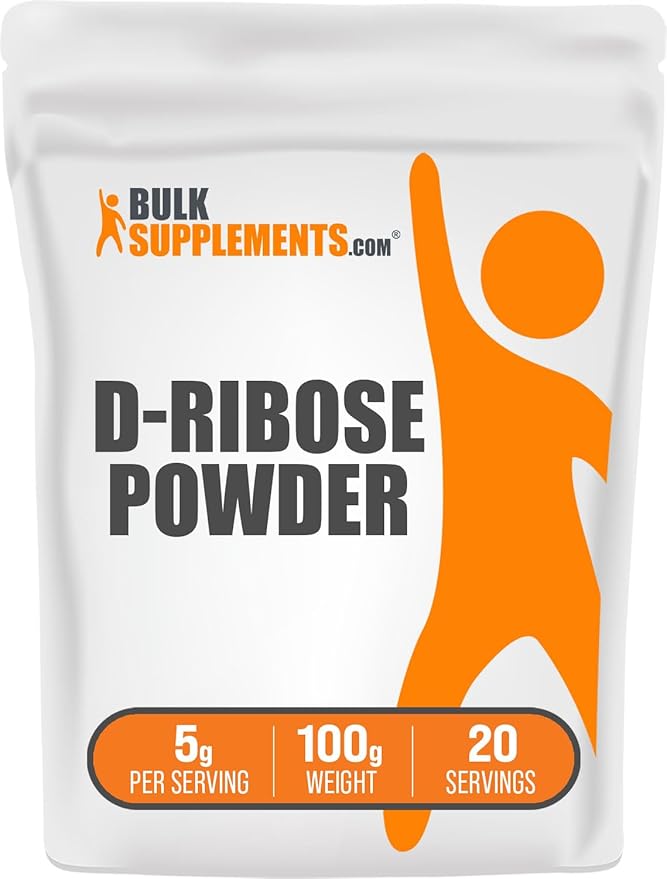 BulkSupplements.com D-Ribose Powder - D-Ribose Supplement, Ribose 5000mg, for Energy Support - Unflavored & Gluten Free, 5000mg per Serving, 100g (3.5 oz) (Pack of 1)
