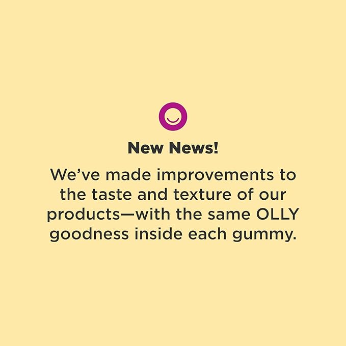 OLLY Daily Energy Gummy, Caffeine Free, Vitamin B12, CoQ10, Goji Berry, Adult Chewable Supplement, Tropical Flavor - 60 Count