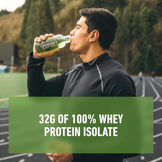 Isopure Zero Carb 32g Protein Ready-to-Drink, Whey Protein Isolate, Apple Melon, 16 Fl Oz (12 Bottles)