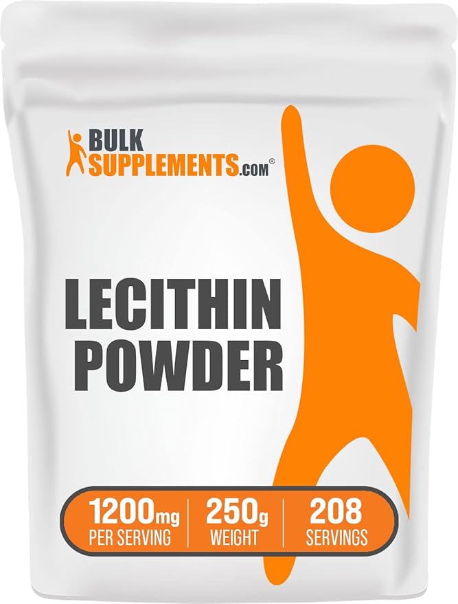 BulkSupplements.com Soy Lecithin Powder - Lecithin Supplement, Lecithin 1200mg Powder - Lecithin Powder Food Grade, Gluten Free, 1200mg per Serving, 250g (8.8 oz) (Pack of 1)
