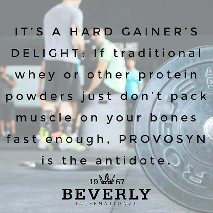 PROVOSYN. The Original Ultra-Premium Whole Egg, Milk (Casein + Whey) and Beef Protein Powder. Fast Muscle Building + Recovery. Perfect for Hard Gainers. Vanilla Flavor, 616 g The Mature Users Protein.