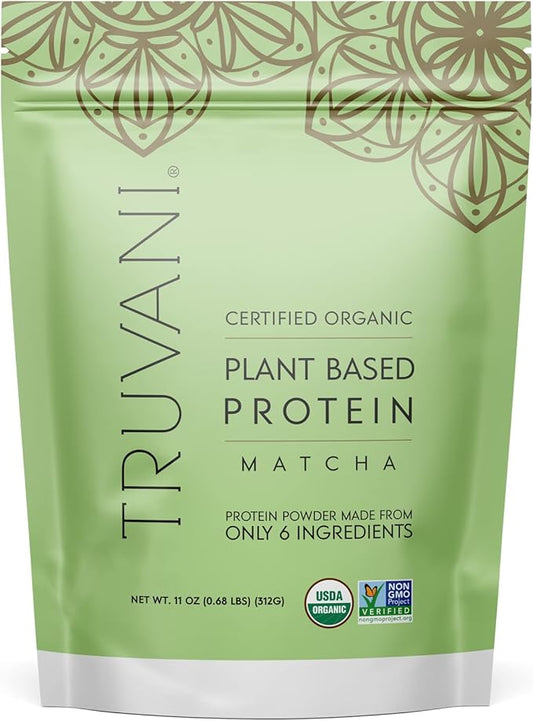 Truvani Vegan Pea Protein Powder | Matcha | 20g Organic Plant Based Protein | 10 Servings | Keto | Gluten & Dairy Free | Low Carb | No Added Sugar
