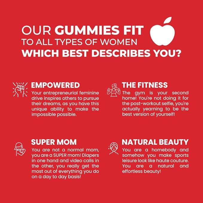 Apple Cider Vinegar Gummies - 60 Gummies - Vitamins - Natural Fruit Flavor - Gluten Free & Non GMO - Vitamin B12